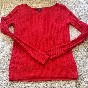 American Eagle Outfitters Red Cable Knit Sweater